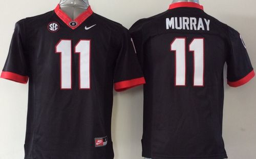 Bulldogs #11 Aaron Murray Black Stitched Youth NCAA Jersey - Click Image to Close